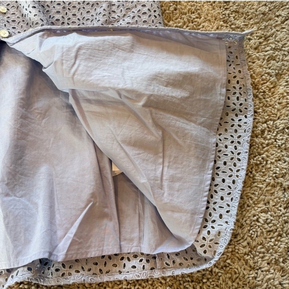 J Crew Button-Front Eyelet Dress Peri Shadow Size 10 - Picture 6 of 13
